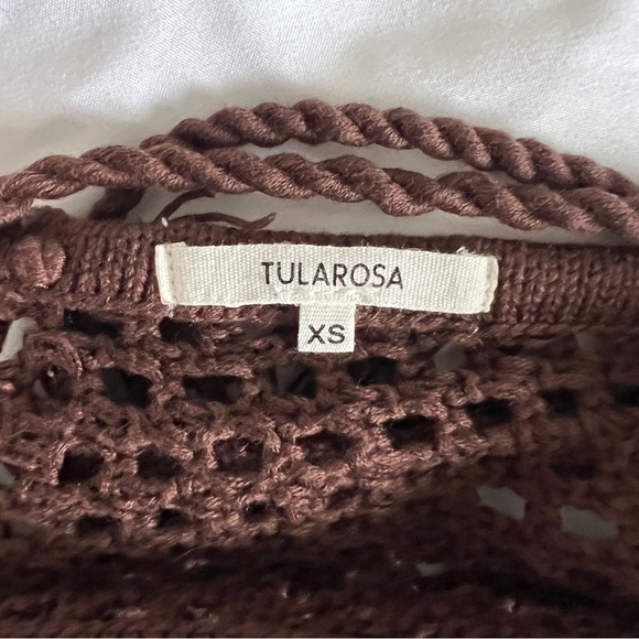 Tularosa Brown Knit One Shoulder Fringe Mini Dress Revolve Boho Festival XS - Picture 5 of 11